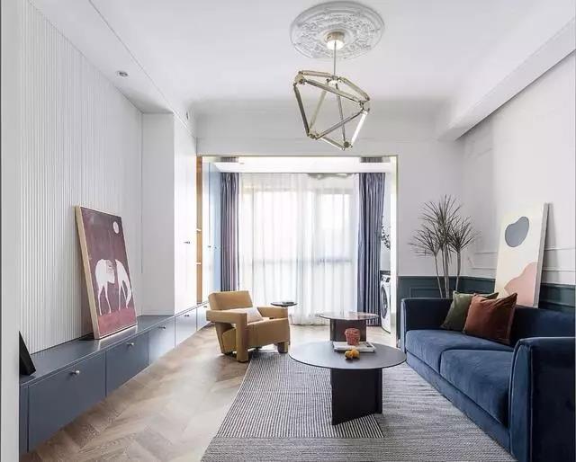 90㎡北歐混搭理想宅，水磨石魚(yú)骨拼，配色佳顏值高