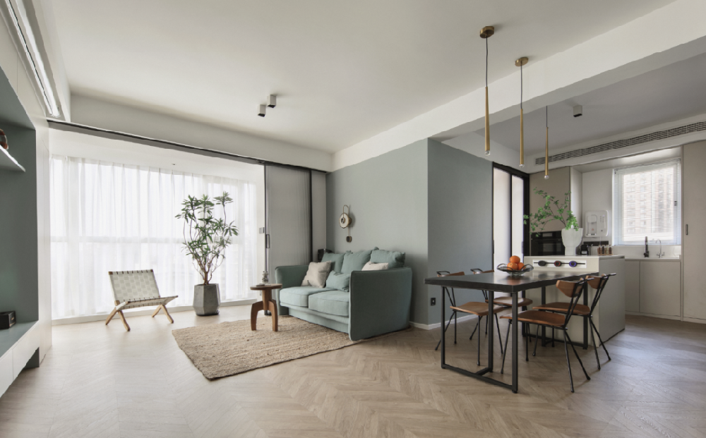 92㎡簡(jiǎn)約清爽三居室，中西分廚+多功能空間，給未來(lái)生活無(wú)限可能