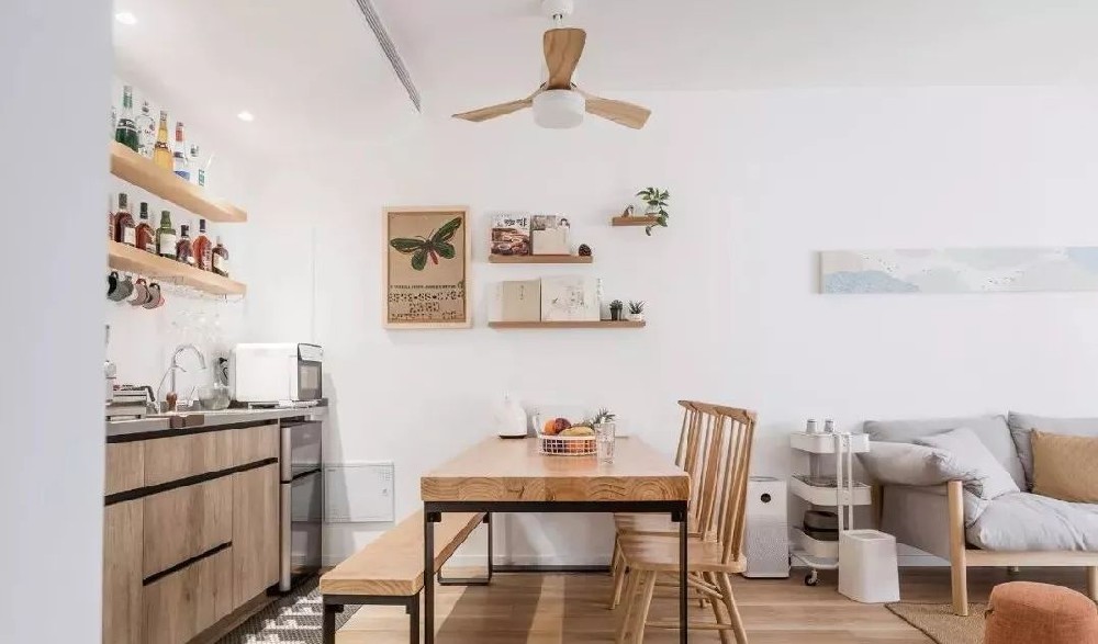 113㎡北歐風(fēng)三房，木與白的結合，輕松自在的小窩