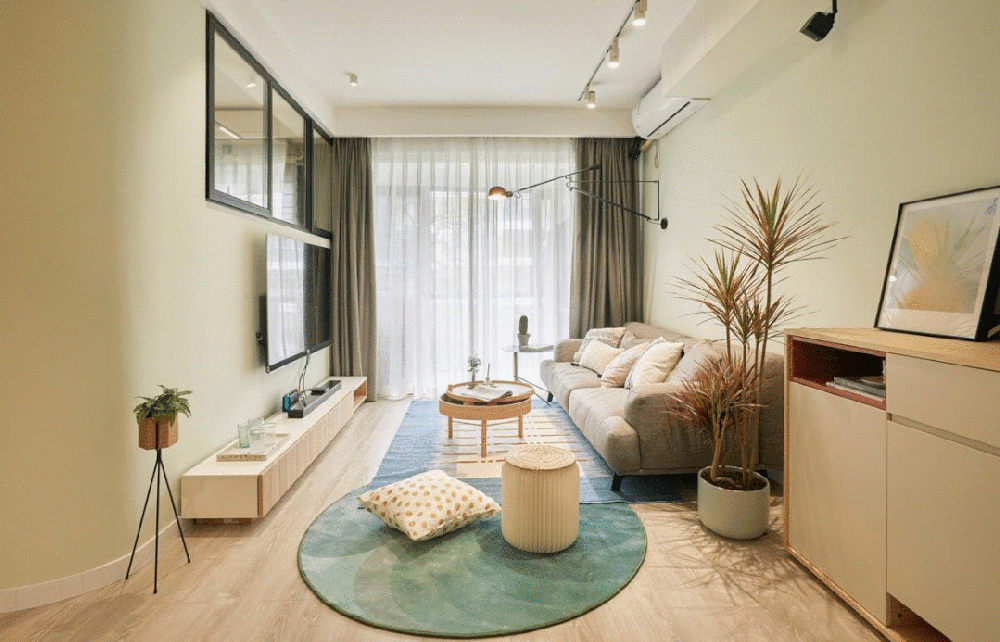 78㎡舊房改造，漸變墻漆、榻榻米書(shū)房...為90后小夫妻打造“甜蜜之家”！