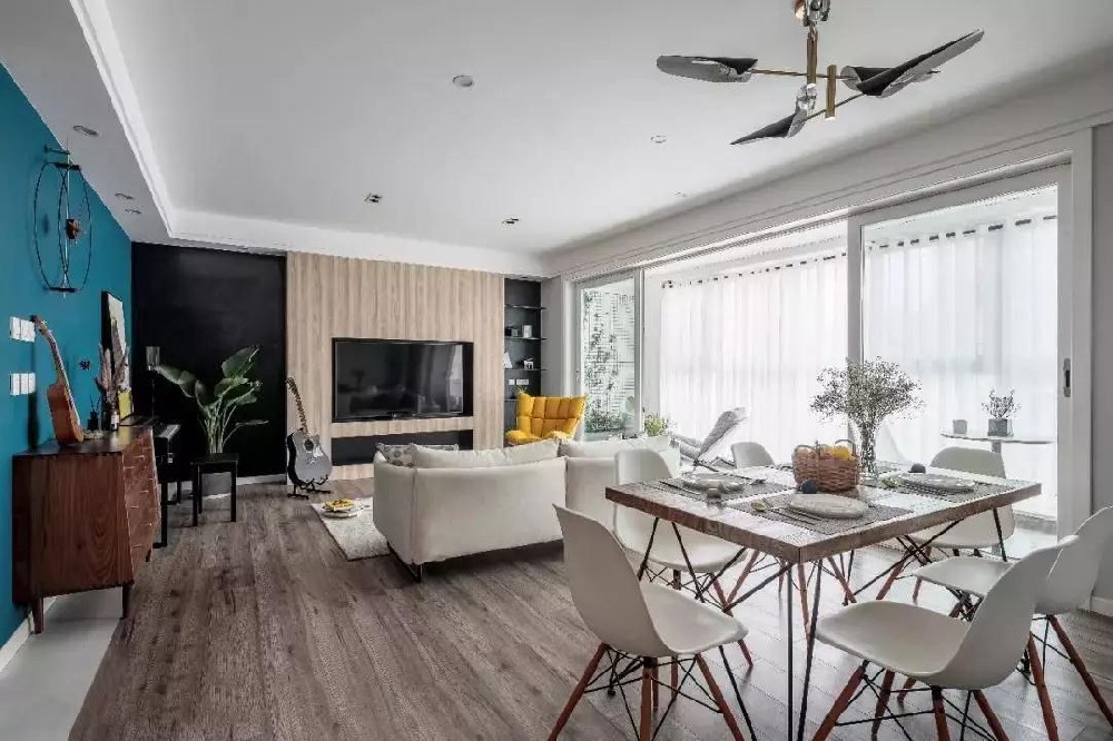 110㎡北歐風(fēng)格三室裝修，清新自然的配色，精致的生活