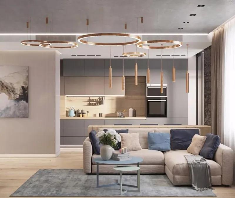 現代簡(jiǎn)約，水泥灰的天花板，時(shí)尚輕松自然