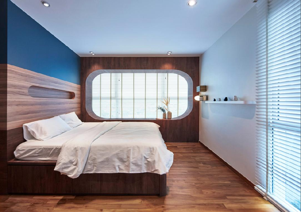 主臥衣帽間+書(shū)房墨菲床，置身他家像是來(lái)到海洋！