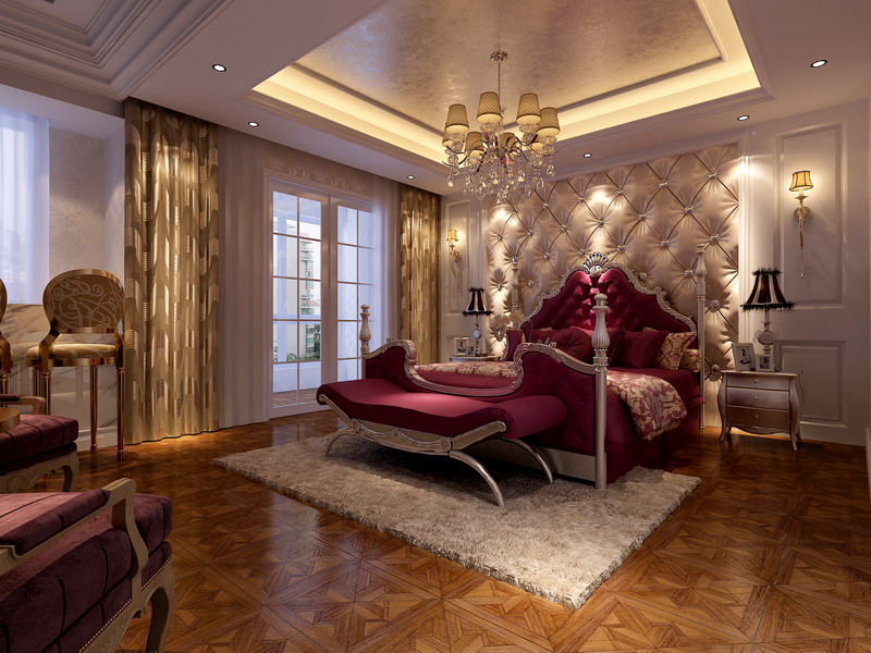 歐式風(fēng)格裝修主臥示意圖