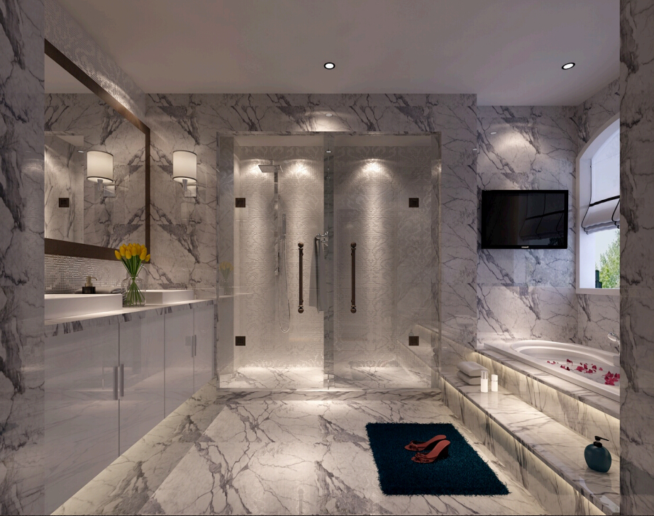 簡(jiǎn)歐風(fēng)格裝修衛生間示意圖