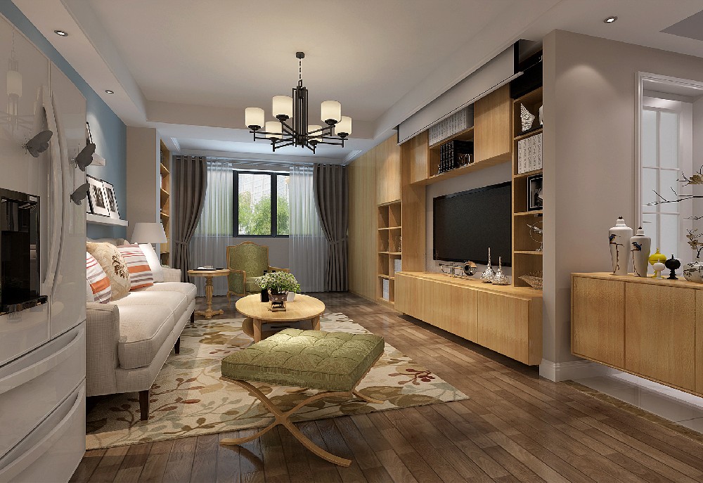 建面98㎡簡(jiǎn)約小三房，原木色風(fēng)格很舒心