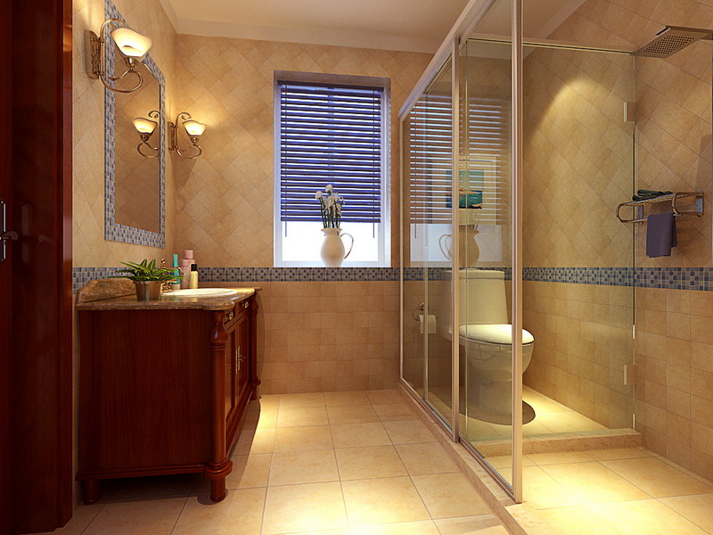 簡(jiǎn)歐風(fēng)格裝修衛生間示意圖