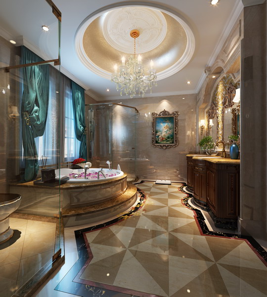 簡(jiǎn)歐風(fēng)格裝修衛生間示意圖