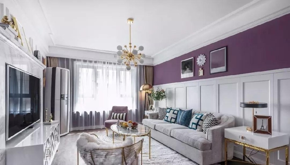 95㎡優(yōu)雅的紫色，濃濃輕奢簡(jiǎn)美風(fēng)