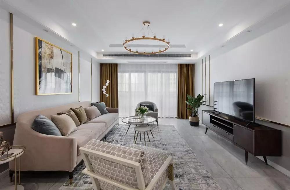 141㎡輕奢美式3室2廳，卡座餐廳營(yíng)造小資情調