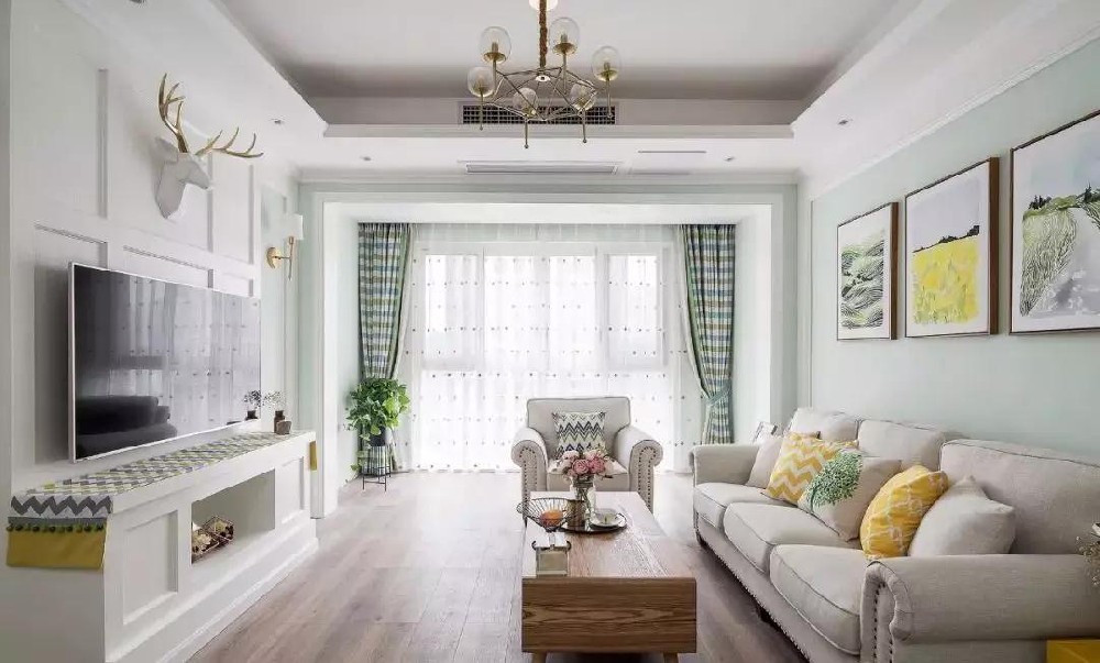 80㎡美式田園風(fēng)三居室，滿(mǎn)屋的薄荷清香，讓人陶醉