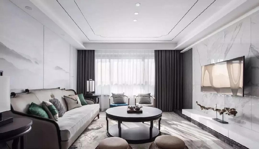 140㎡高級灰遇上新中式，遠離喧囂融入詩(shī)意生活