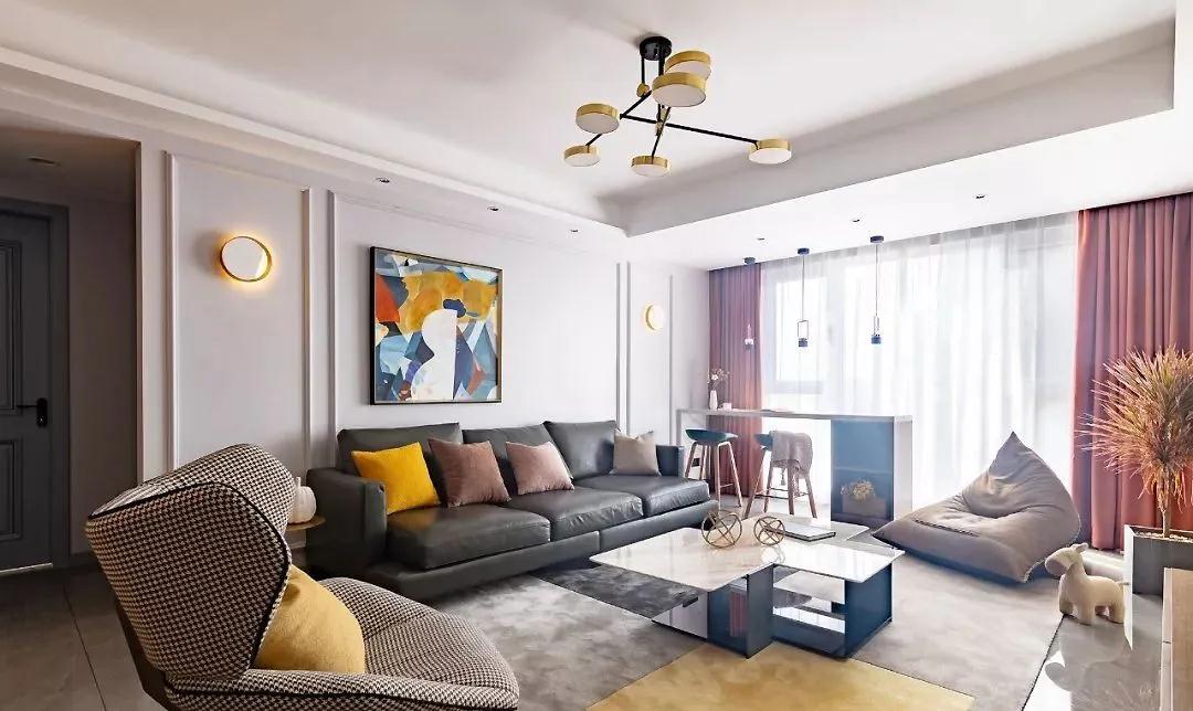 130㎡現代輕奢風(fēng)，進(jìn)門(mén)就是五彩斑斕的世界！