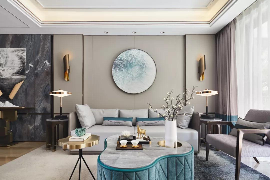 173㎡現代輕奢風(fēng)下疊洋房，優(yōu)雅孔雀藍凸顯時(shí)尚質(zhì)感！