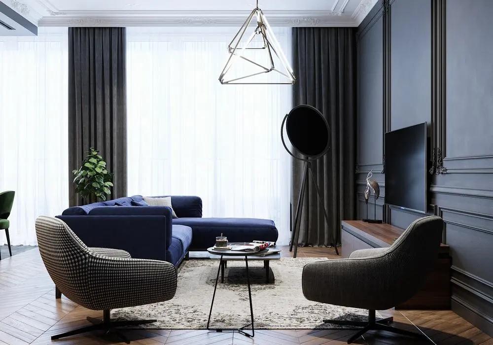 110㎡現代高級灰，高檔時(shí)尚，品位高的人才能hold得住