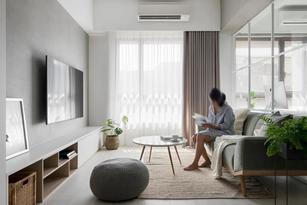 90㎡現代簡(jiǎn)約，通透的玻璃書(shū)房，清新愜意的居家氣息