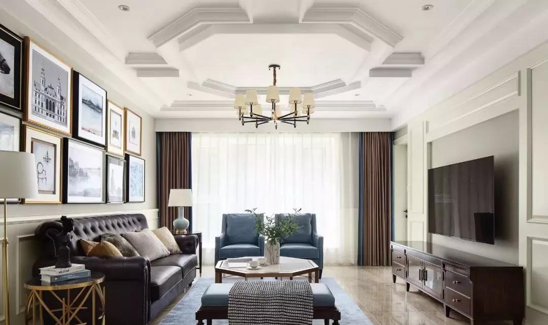 98㎡時(shí)尚輕奢美式裝修，超炫酷家庭影院設計