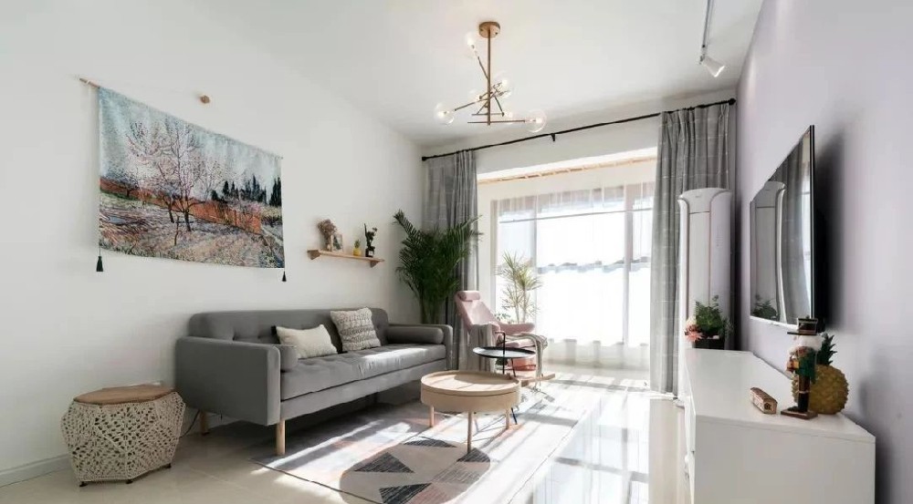 50㎡舒適北歐風(fēng)格，淺薰衣草色的乳膠漆，優(yōu)雅浪漫