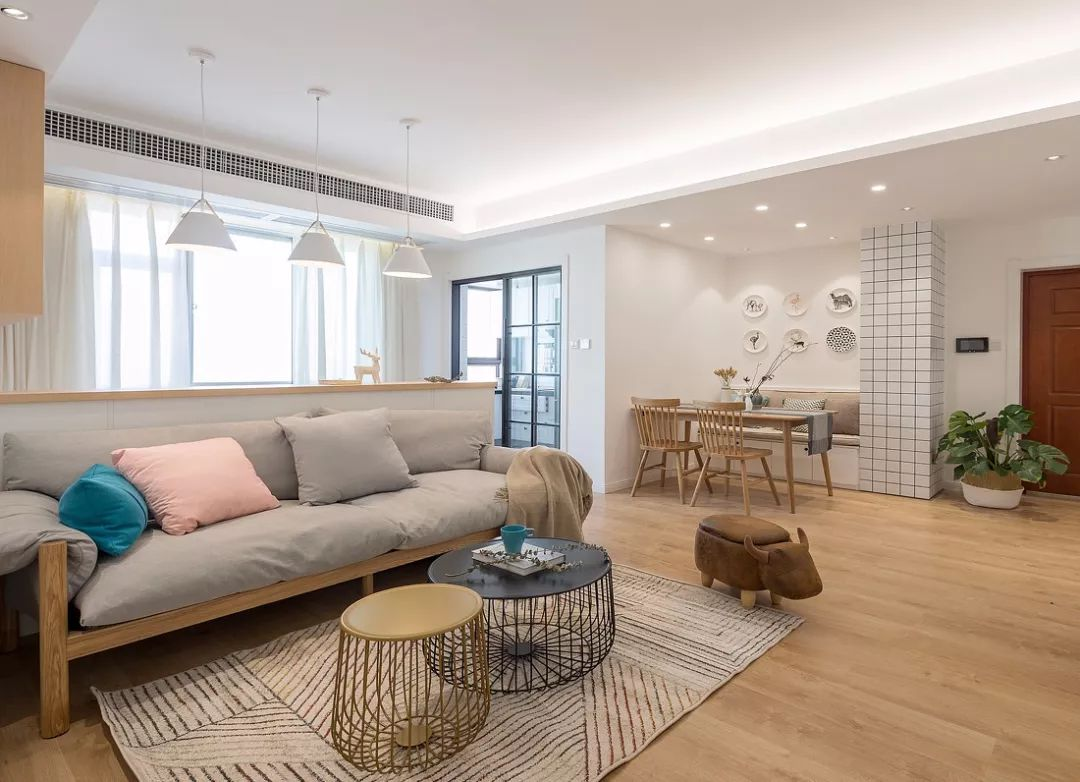 106㎡舒適北歐，沙發(fā)背景墻太贊了